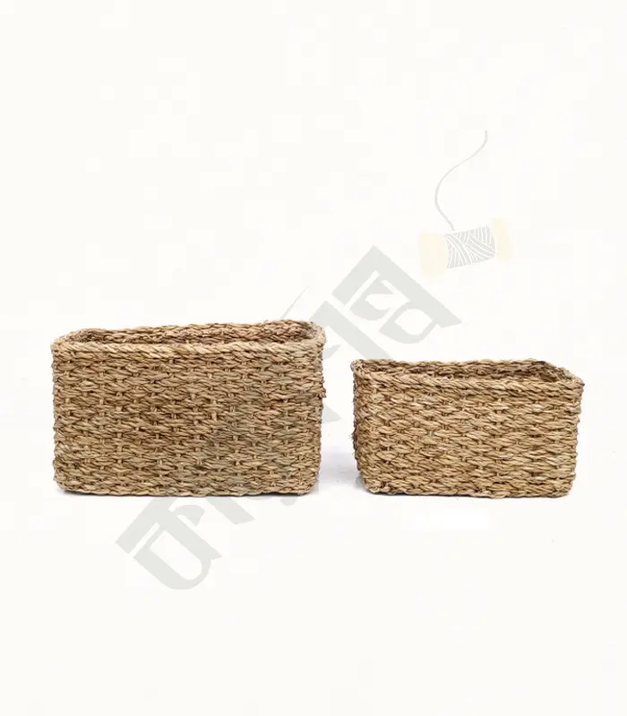 Seagrass Handwoven Natural Storage Baskets set of 2